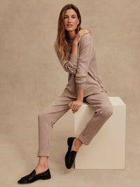 Taupe Marl Rolled Cuff Pant 28.5cm