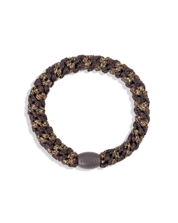 KKNEKKI Coffee Glitter Stripe Hair Tie