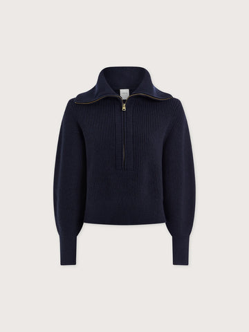 Maura Ribbed Half Zip Knit