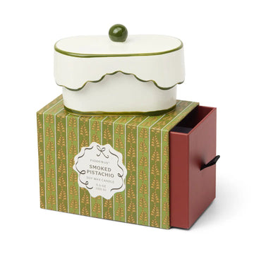 Cherie Smoked Pistachio Ceramic Candle with Lid