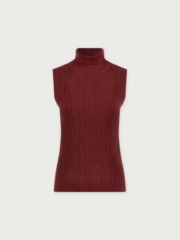 Anastasia Rib New Maroon Knit Tank