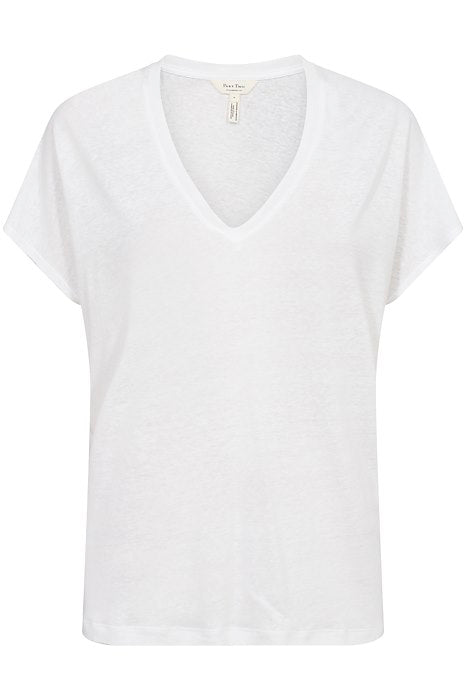 Axelines V Neck T-Shirt - White