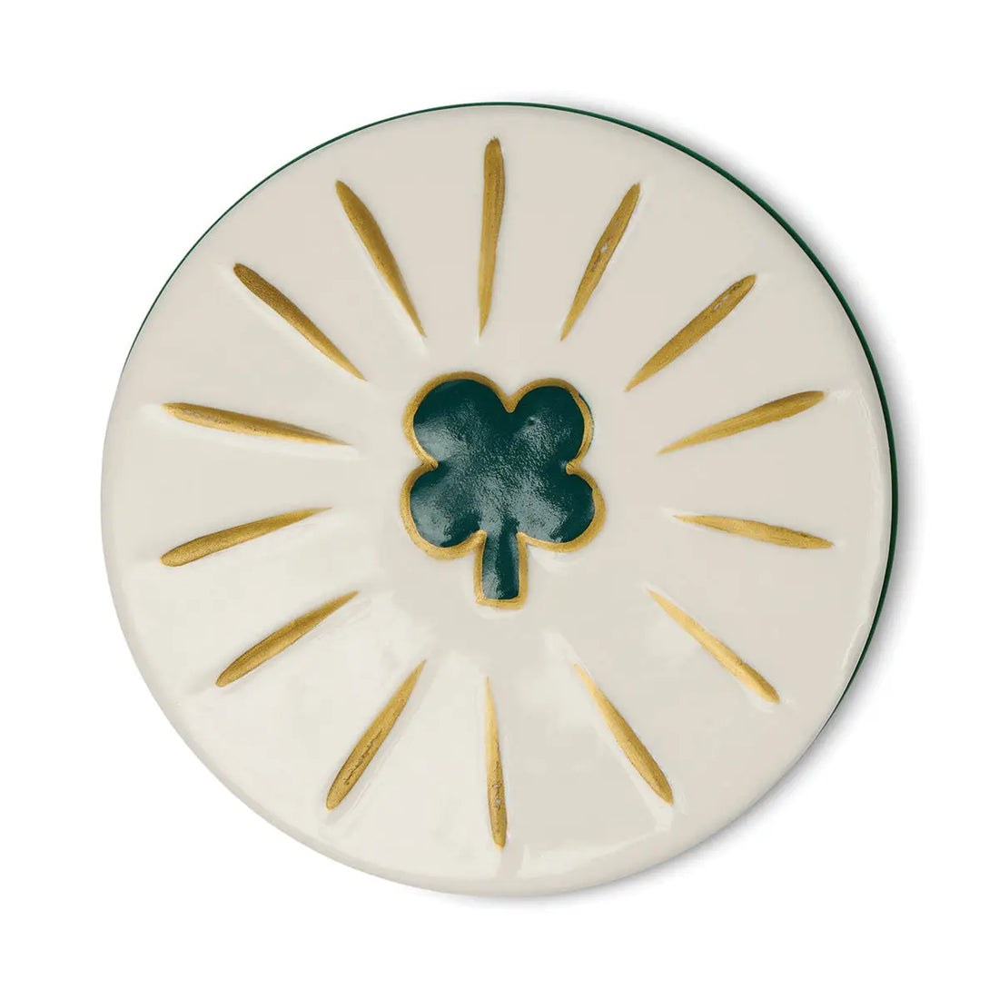 Green Four Leaf Clover Candle with Glass Lid