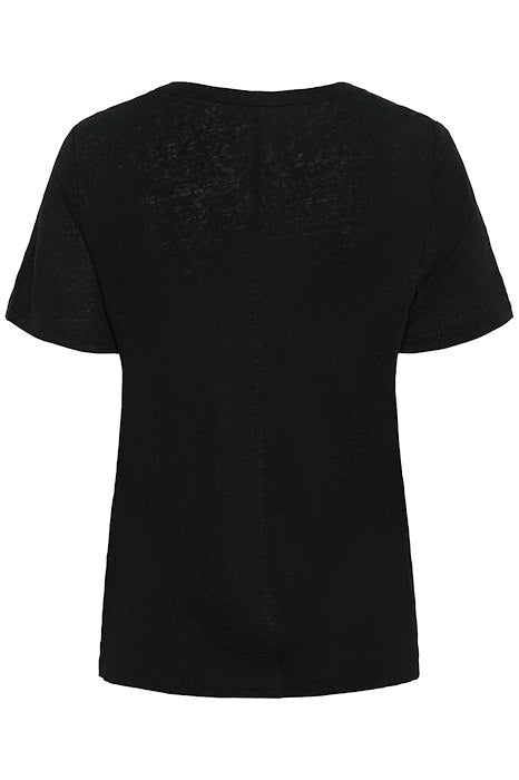 Nacima Black Linen Mix T Shirt