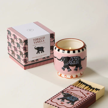 Ceramic Scented Candle  Elephant - Tobacco Vanilla