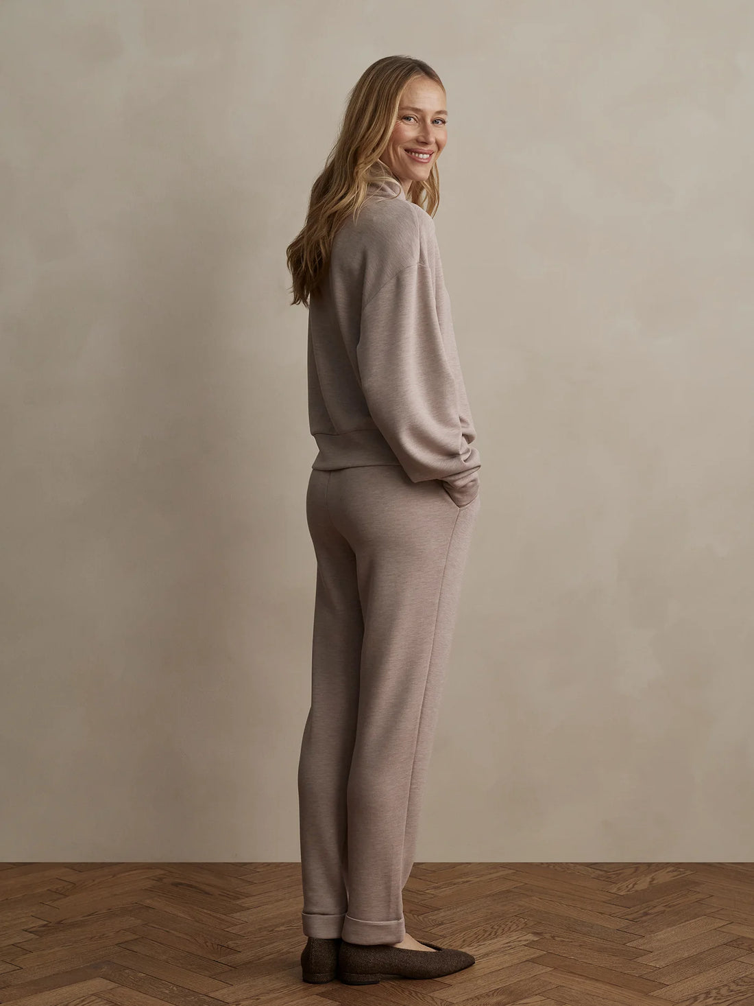 The Rolled Cuff Pant 28.5" Taupe Marl