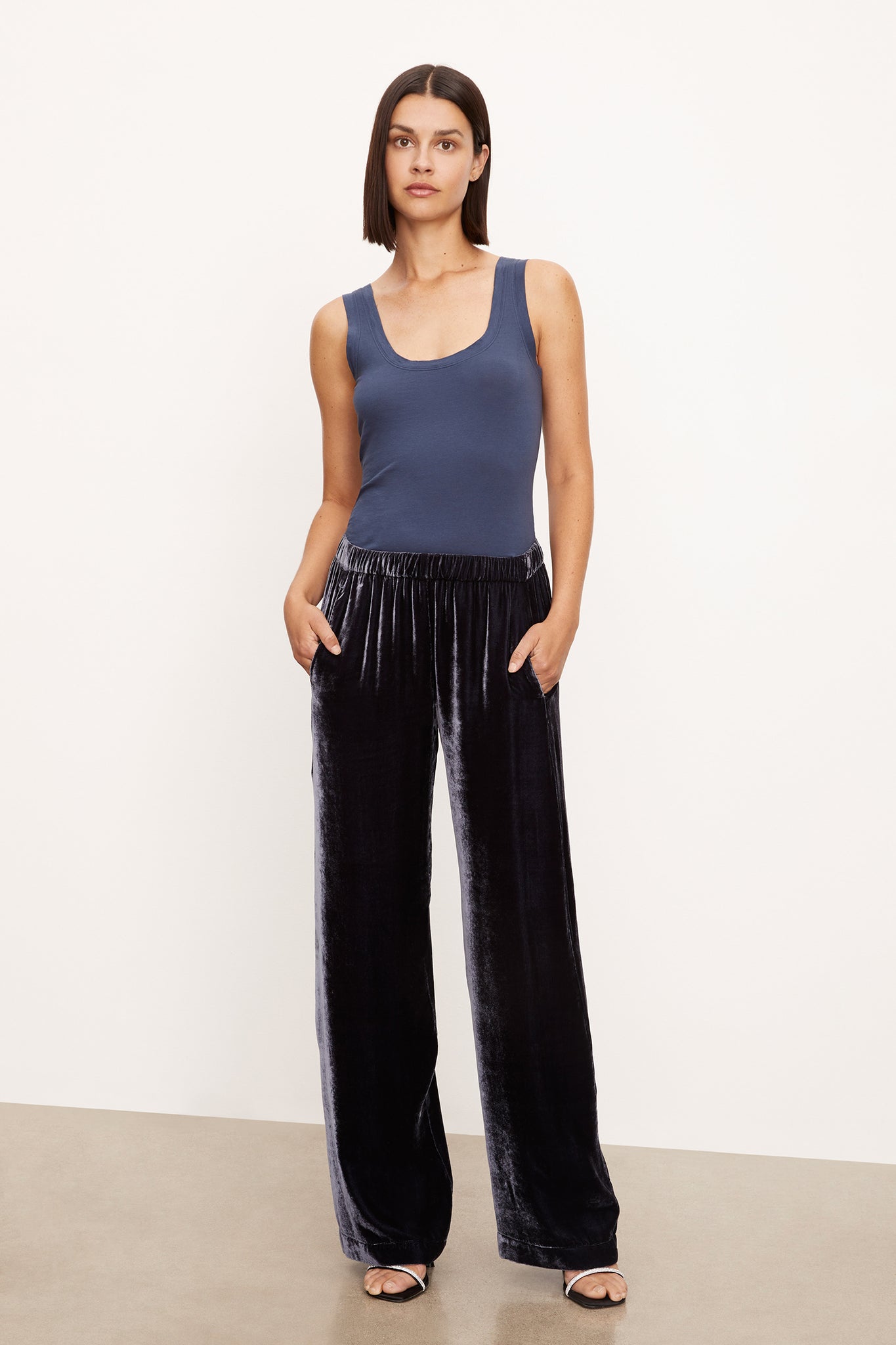 Frida Navy Velvet Pants