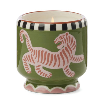 Tiger Ceramic Candle Black Cedar & Fig