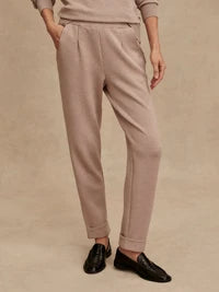 Taupe Marl Rolled Cuff Pant 25cm