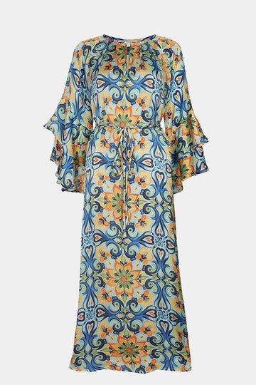 Pucci Orange Floral Tile Dress