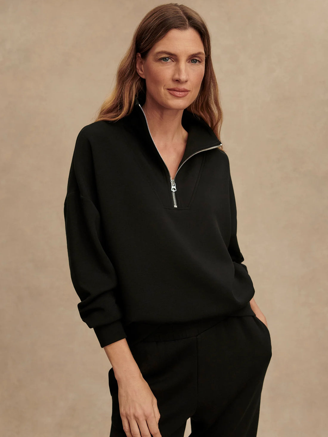 Black Hawley Zip Sweatshirt