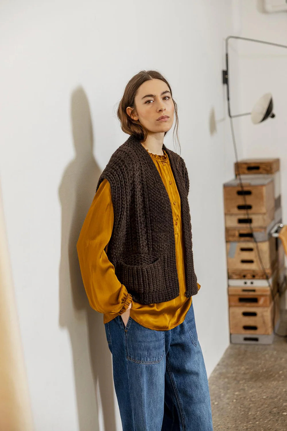 Susie Coffee Knitted Gilet