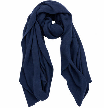 Cashmere Navy Large Scarf Wrap