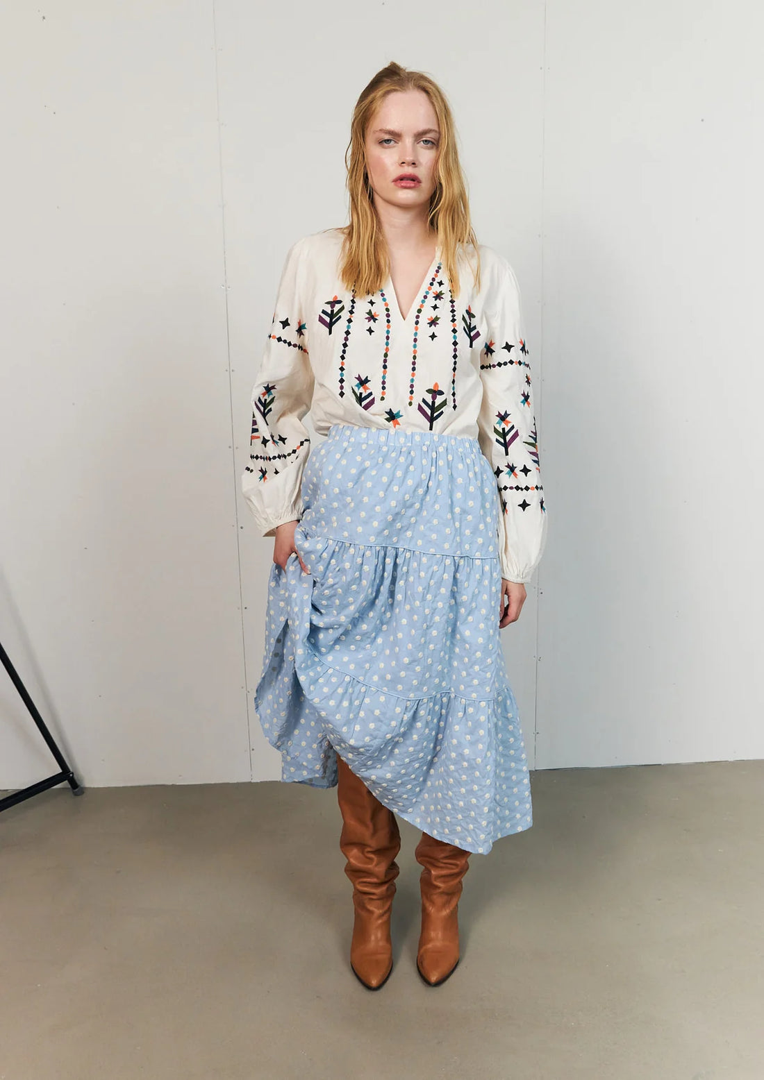Bonnie White Embroidered Shirt