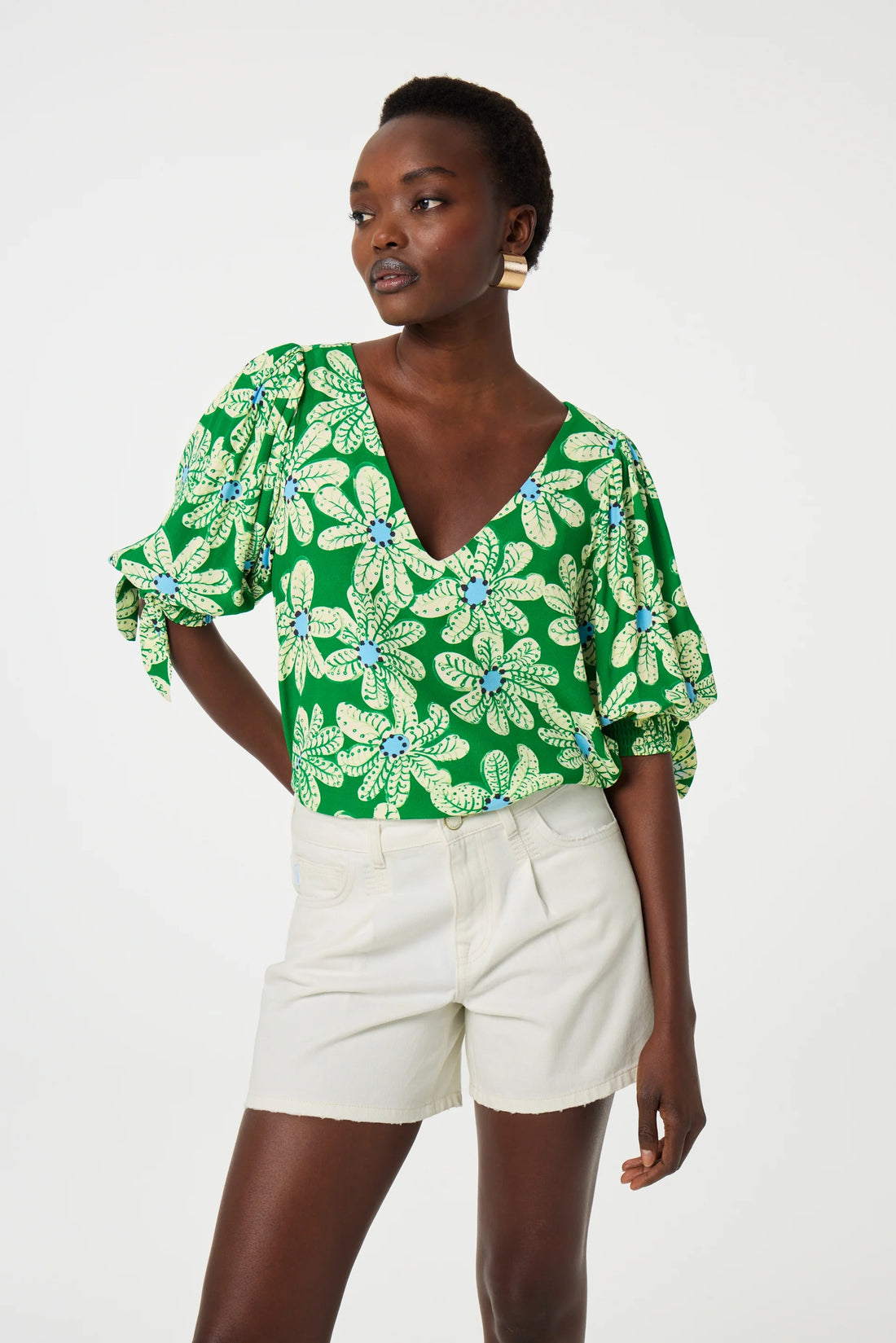 Nacha Green Glow Bali Palms Top