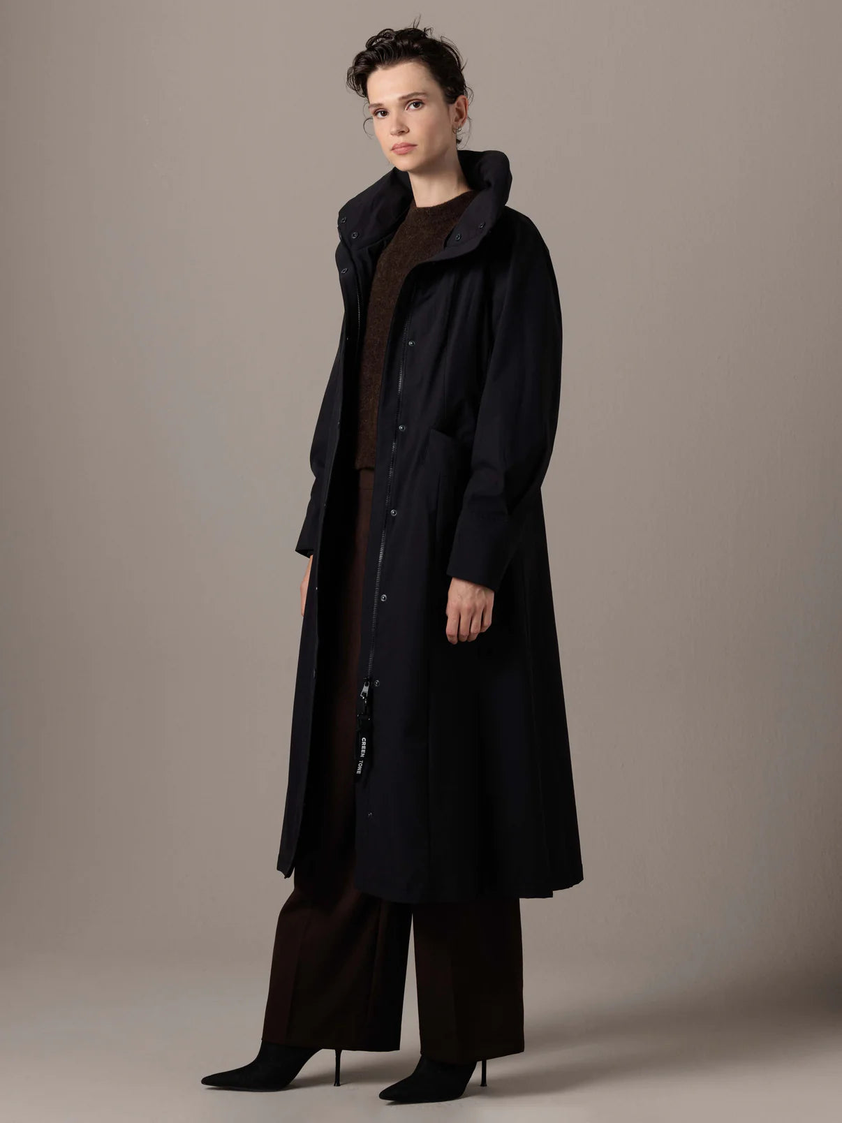 Moira Black Waterproof Raincoat