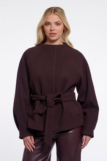 Cornelia Brown Short coat with collar