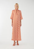 Helga Cabanas Leche Orange Print Silk Long Dress by Dea Kudibal at Jessimara.com