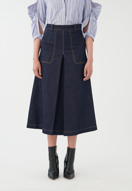 Dinessa Blue Denim Skirt With Pockets