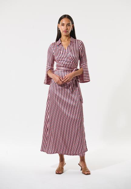 Juno Ferrera Print Wrap dress with cuff