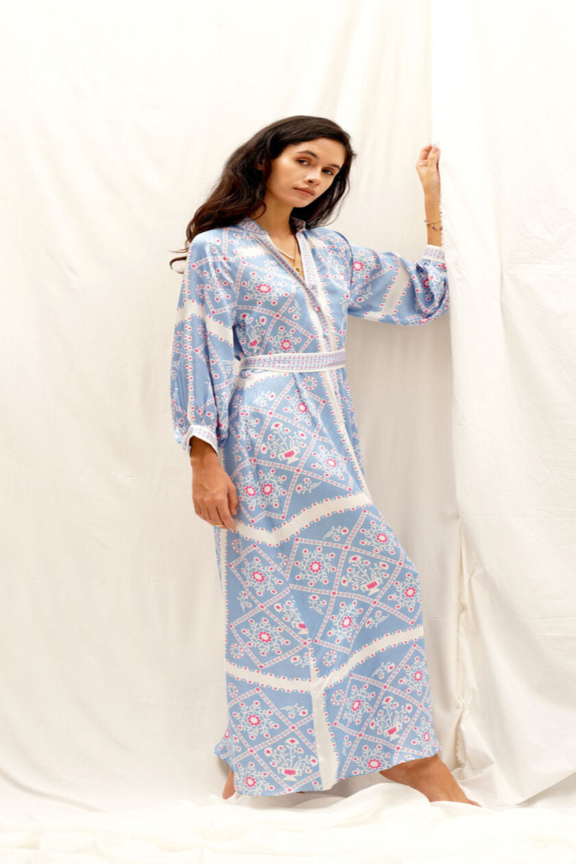 Bandana Blue Print Dress