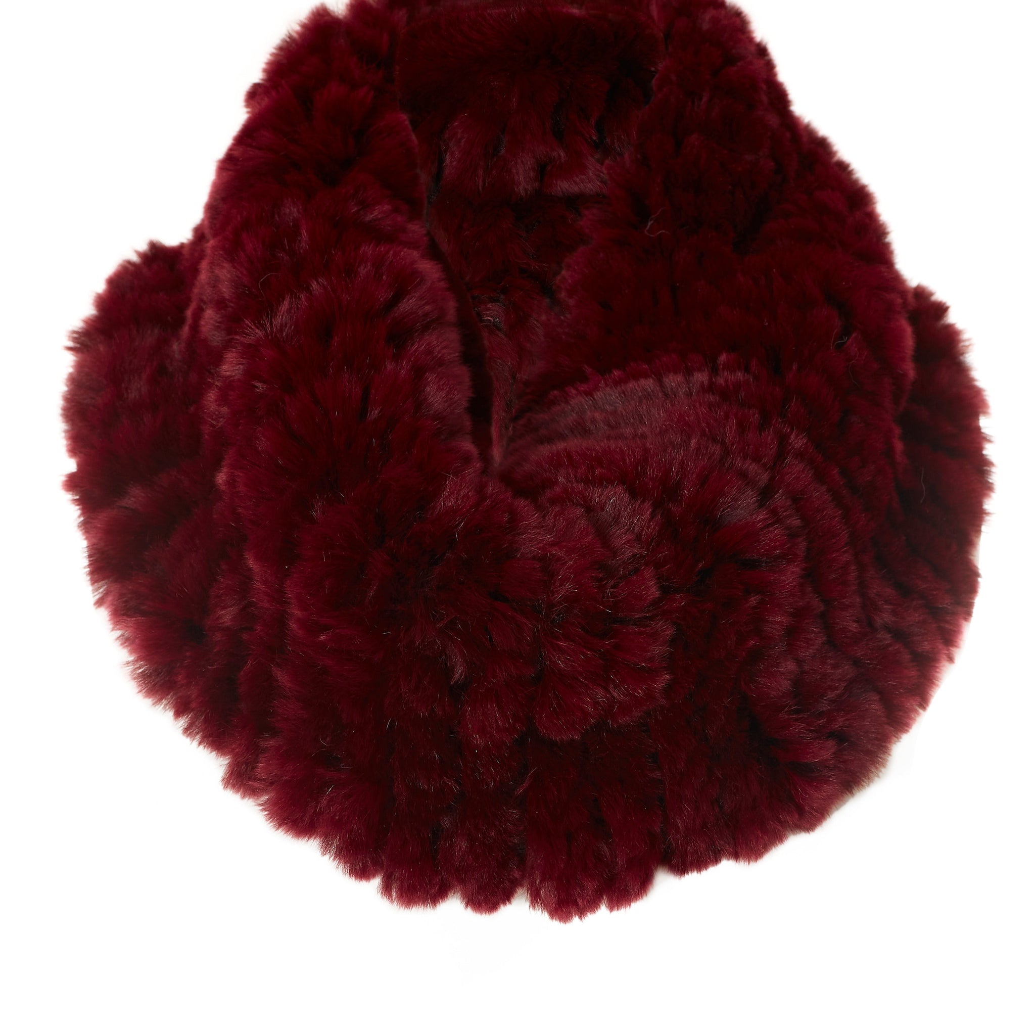 Burgundy Real Rex Rabbit Fur Single Snood