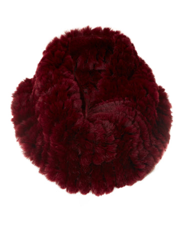 Burgundy Real Rex Rabbit Fur Single Snood