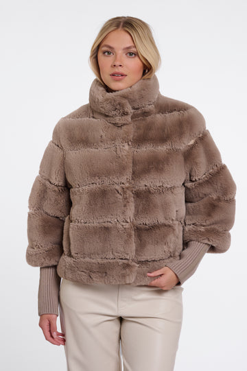 Feline Mocca Latte Faux Fur Jacket