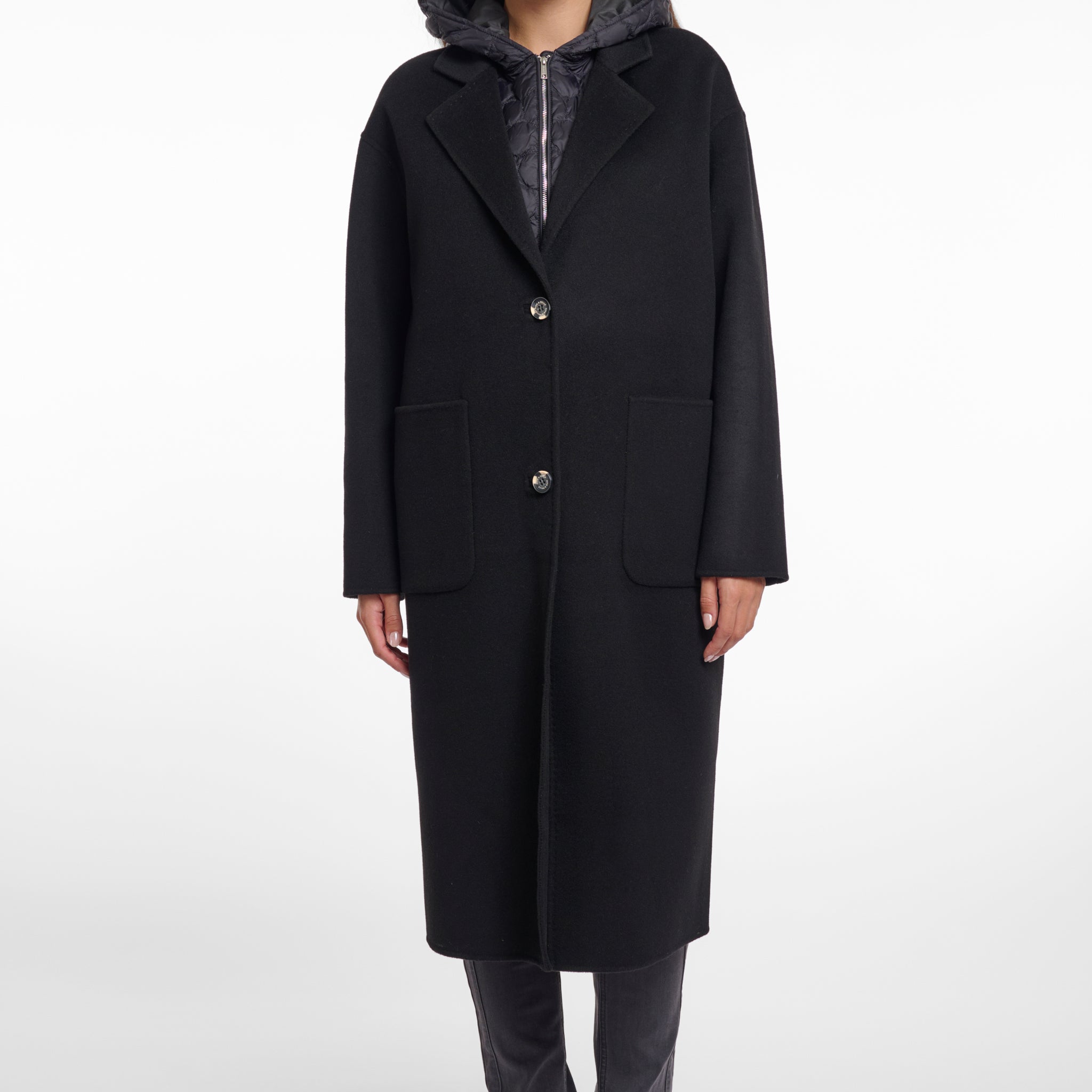 Femia Black Wool 2 in 1 Coat