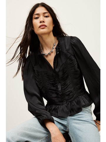 Cimila Black Rouched Blouse