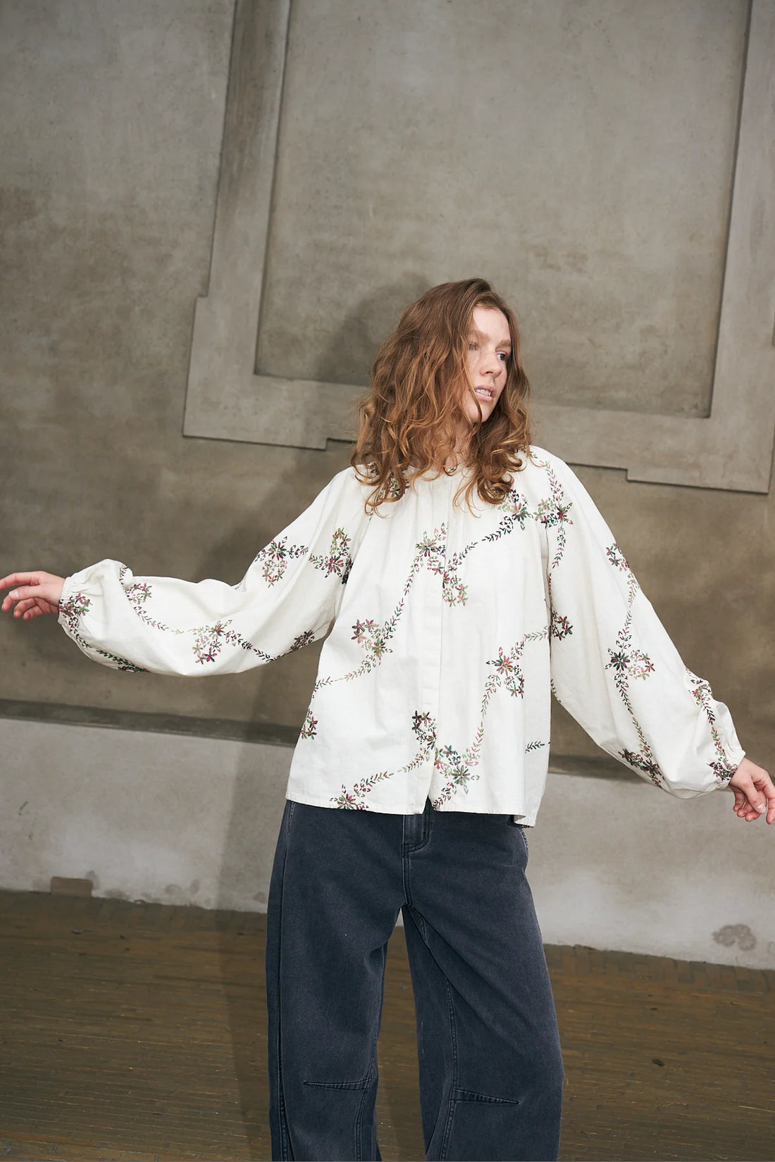 Hailey Creme Print Shirt