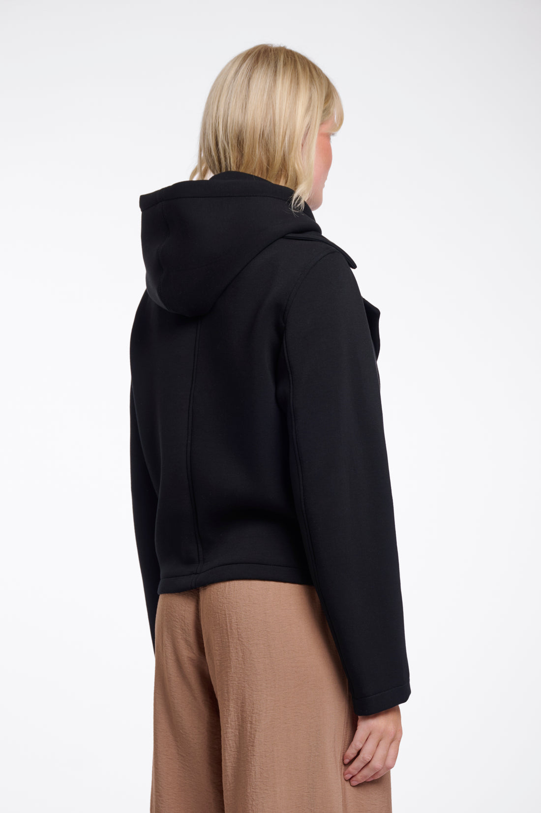 Jennifer Black Biker with Detachable Hood