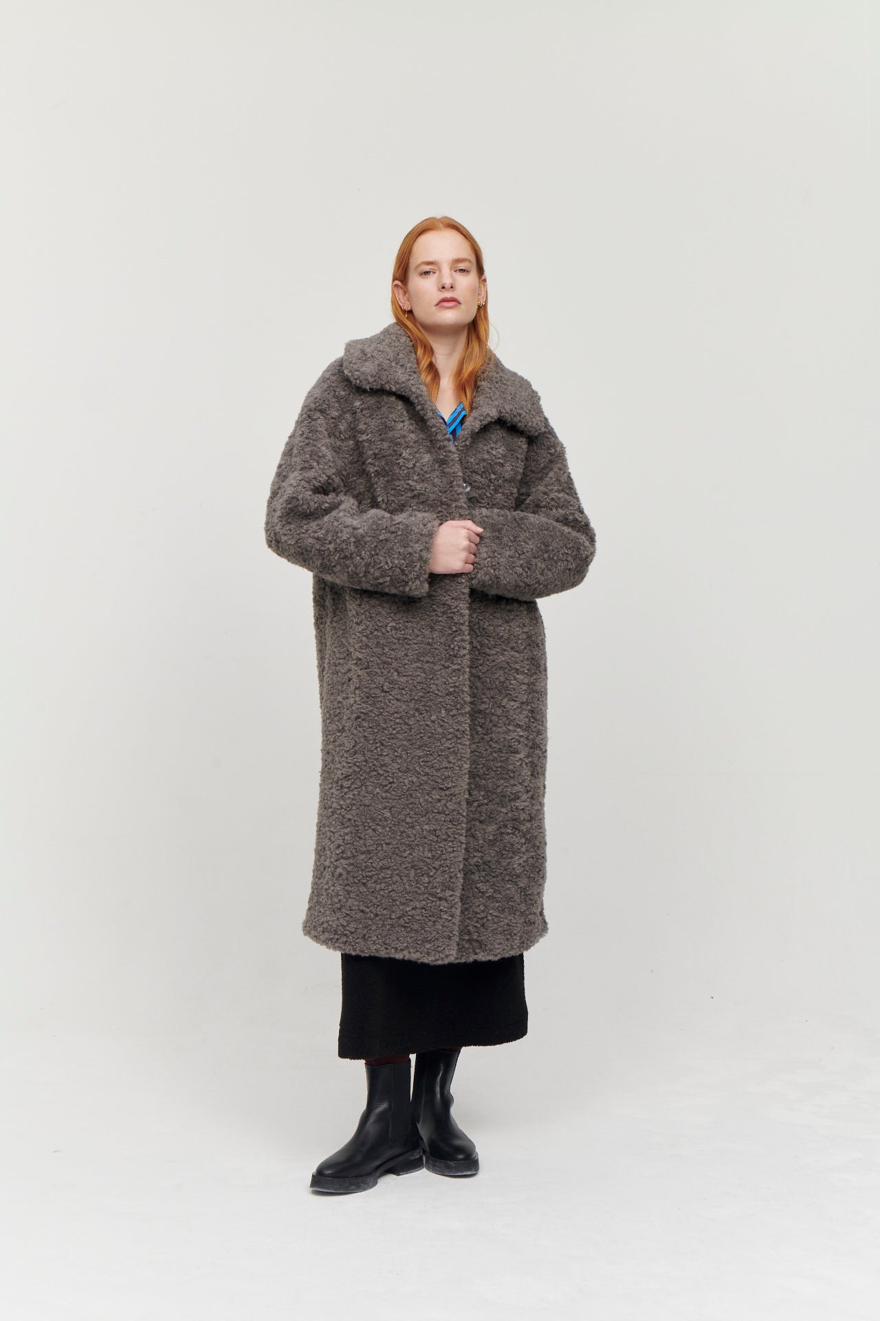 Kelly Grey Faux Fur Coat