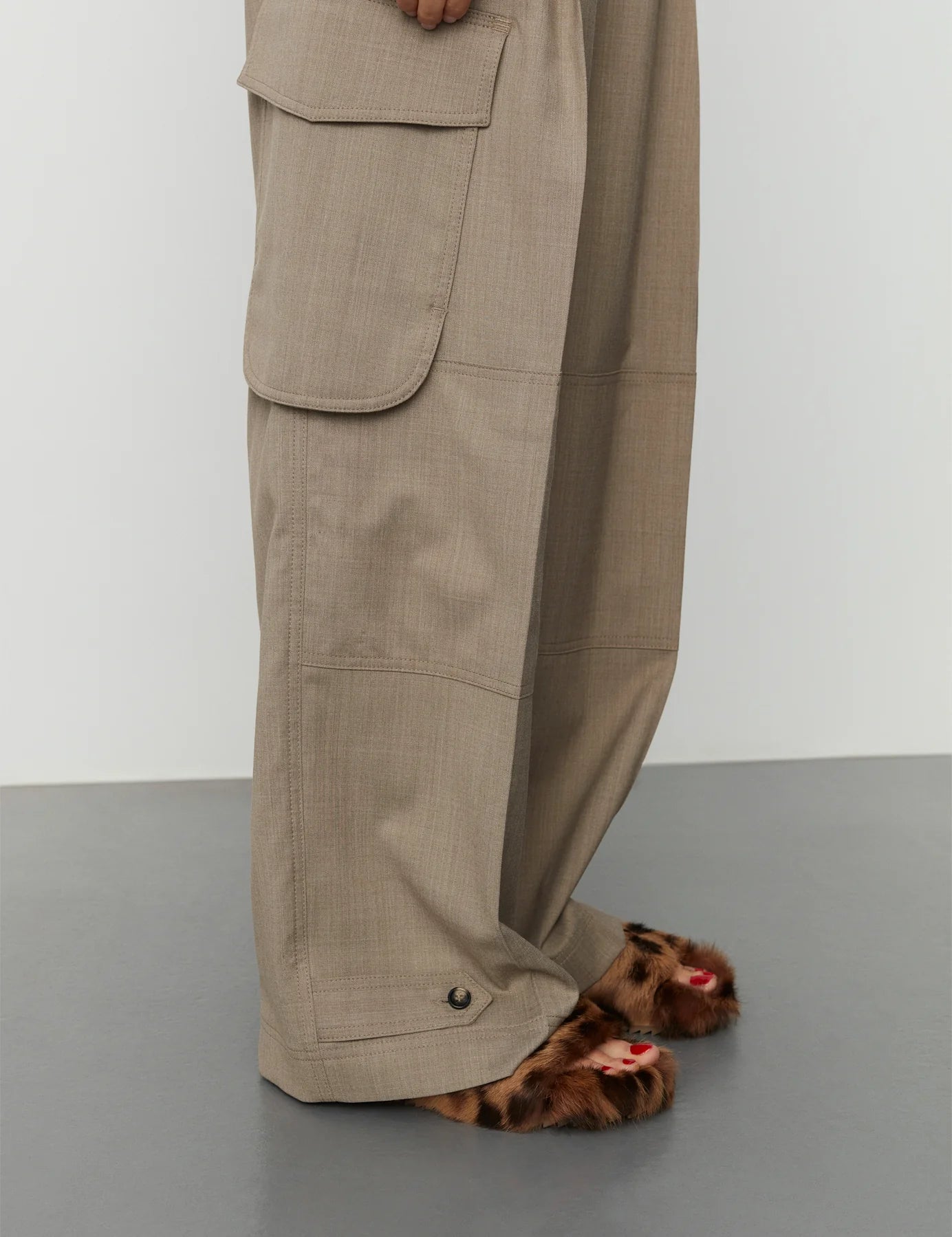 Lance Beige Wool Blend Pocket Trouser