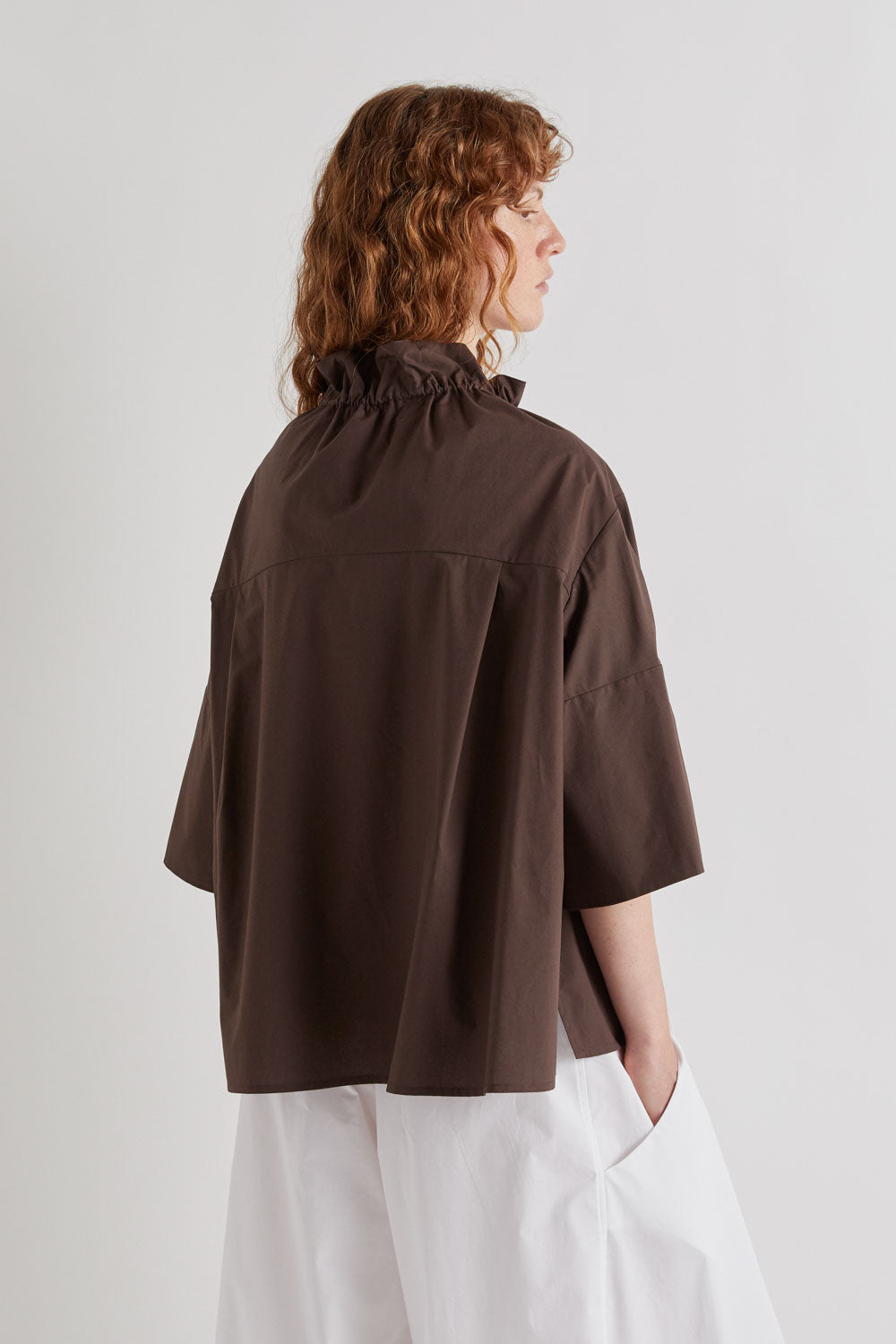 Moka Cotton Gathered Blouse