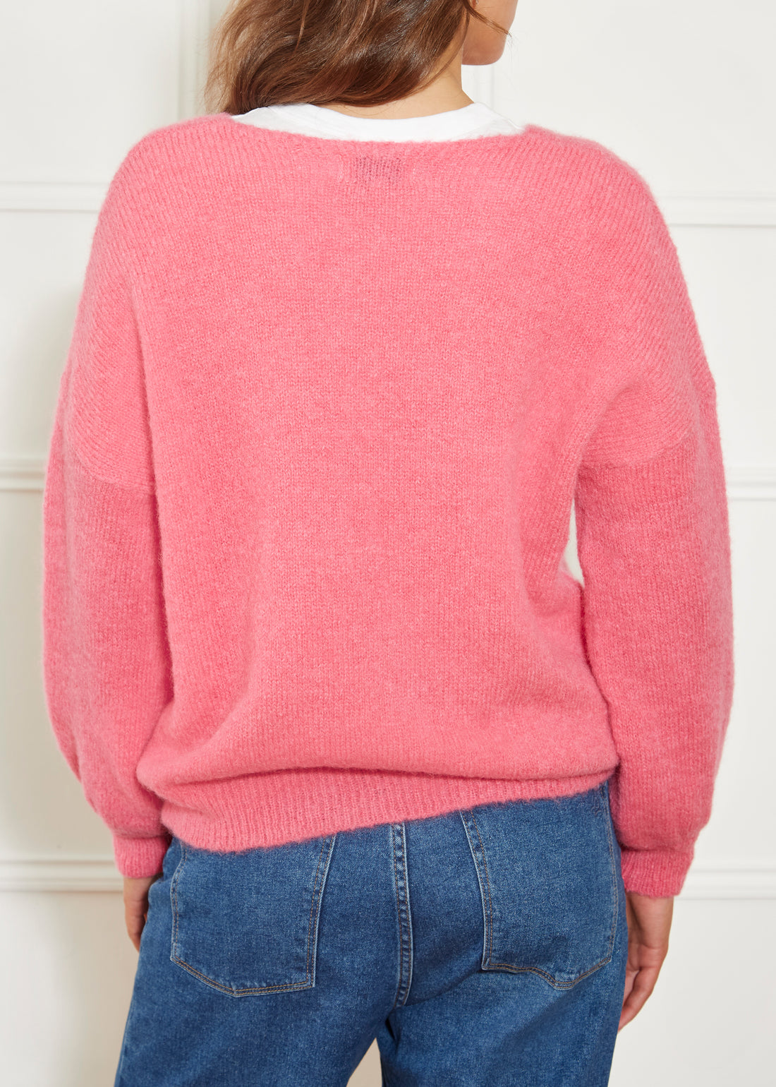 Breka Raspberry V Neck Sweater