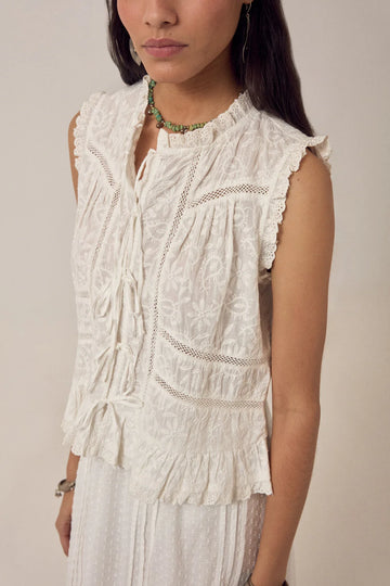Romantic Ameba Camila White Top