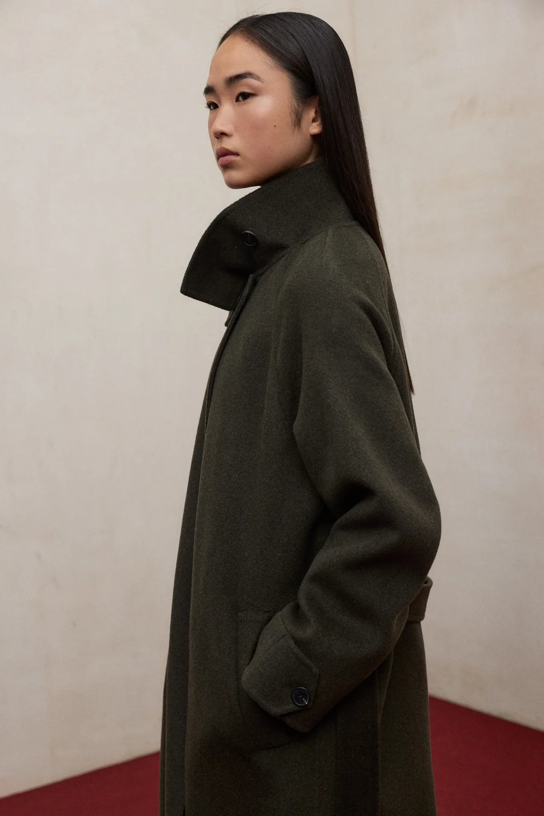 Lora Khaki Green Coat