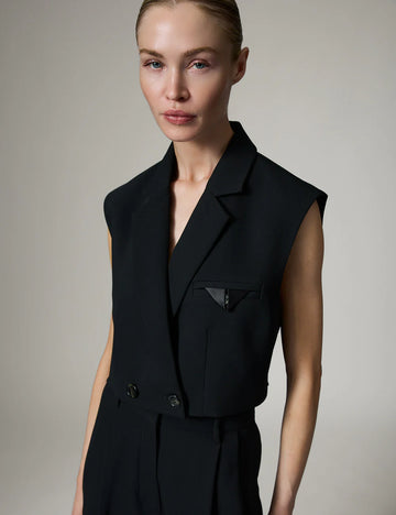 Marnie Black Waistcoat With Tie