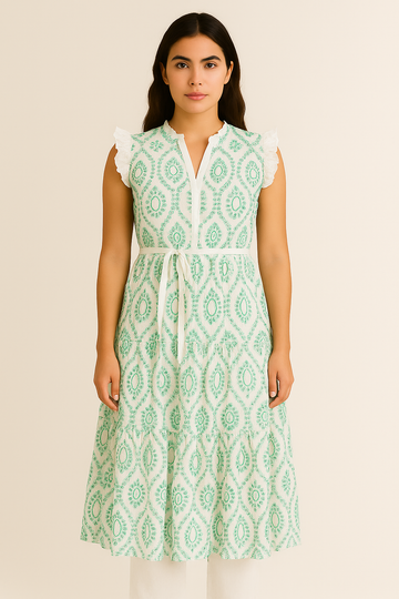 Verde White Mint Dress