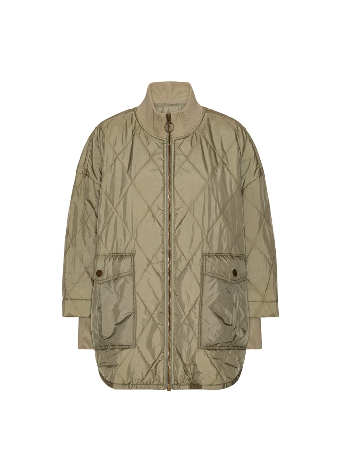 Nima Short Poncho Jacket in Moss