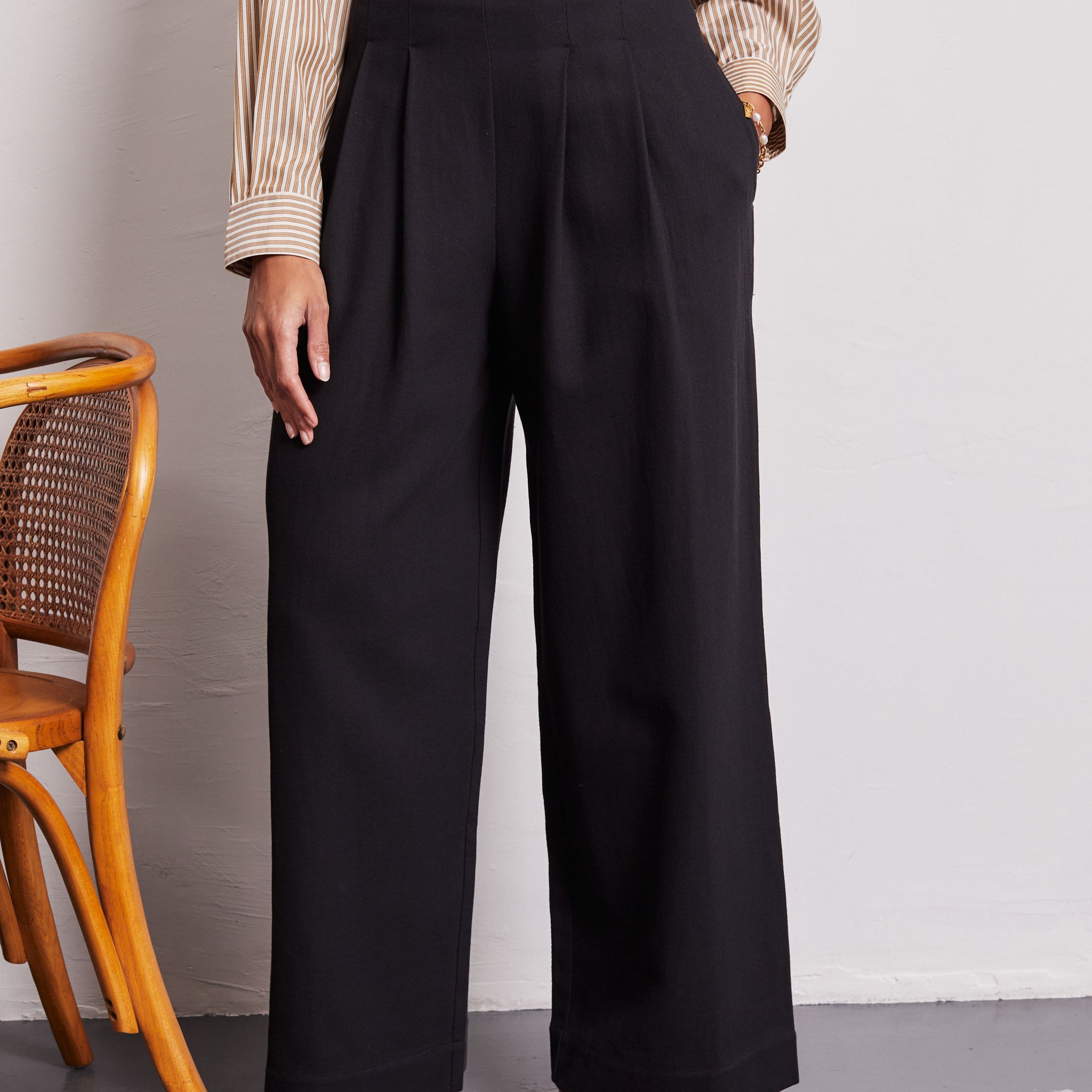 Nellie Black High Waisted Trousers