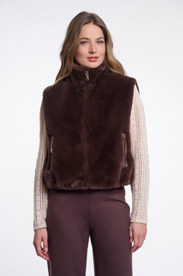 Nikki Brown Faux Fur Gilet