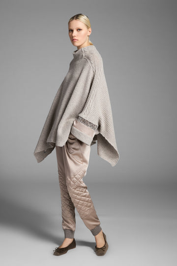 Beige Knit Poncho