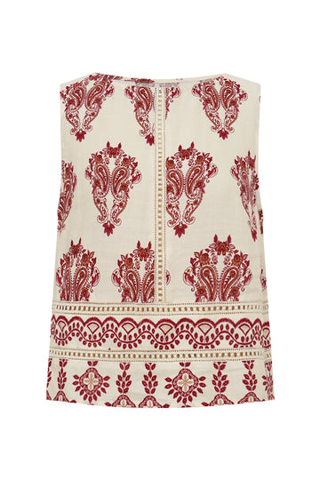 Pia Creme Print Top