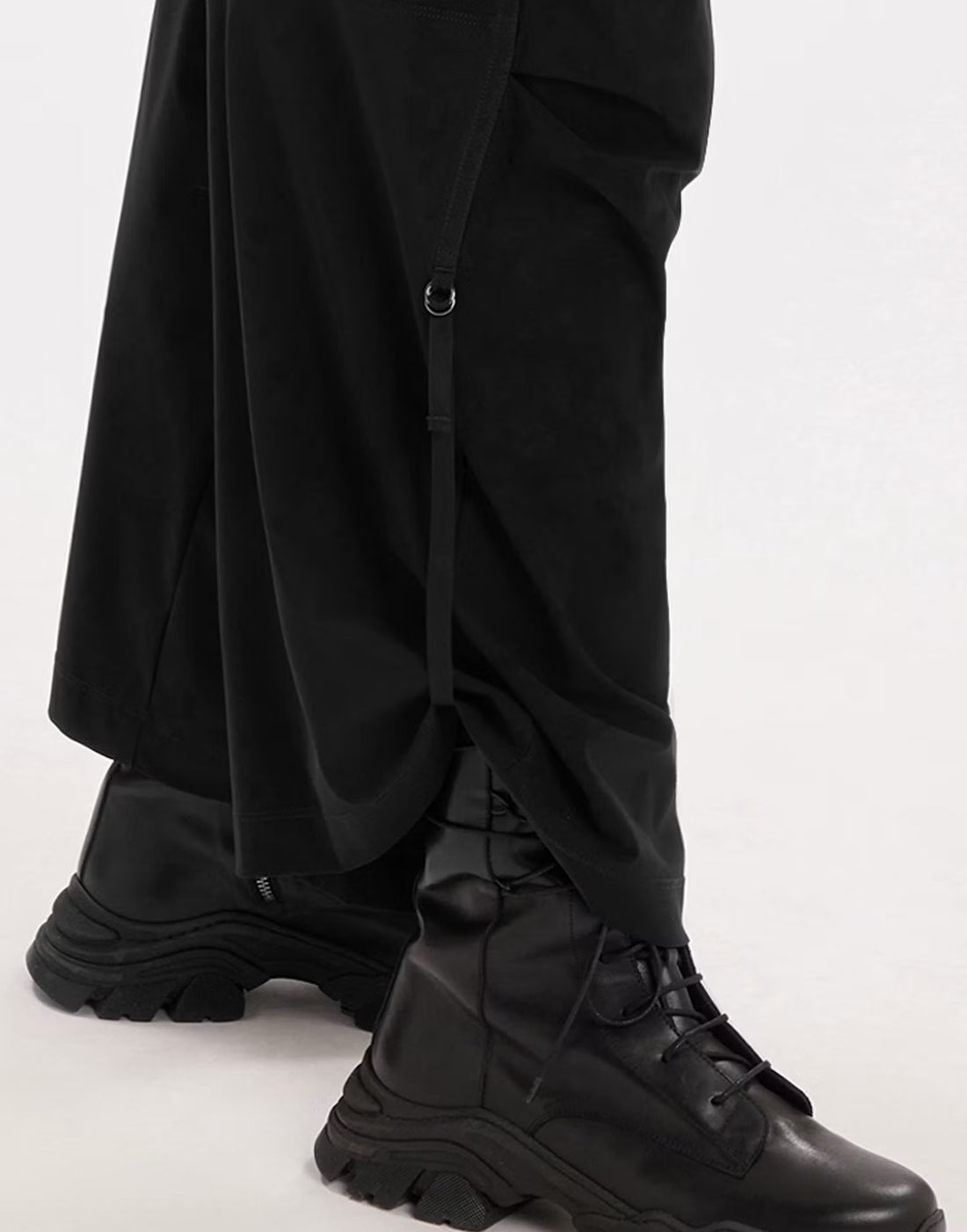 Outgoing Parachute Black Tech Matte Pants | HIGH Couture