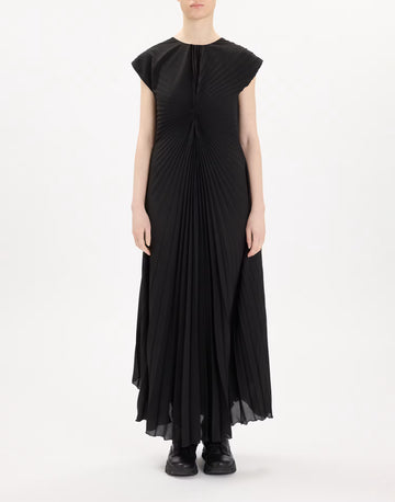 Morale Black Crepe Pleated Dress | HIGH Couture