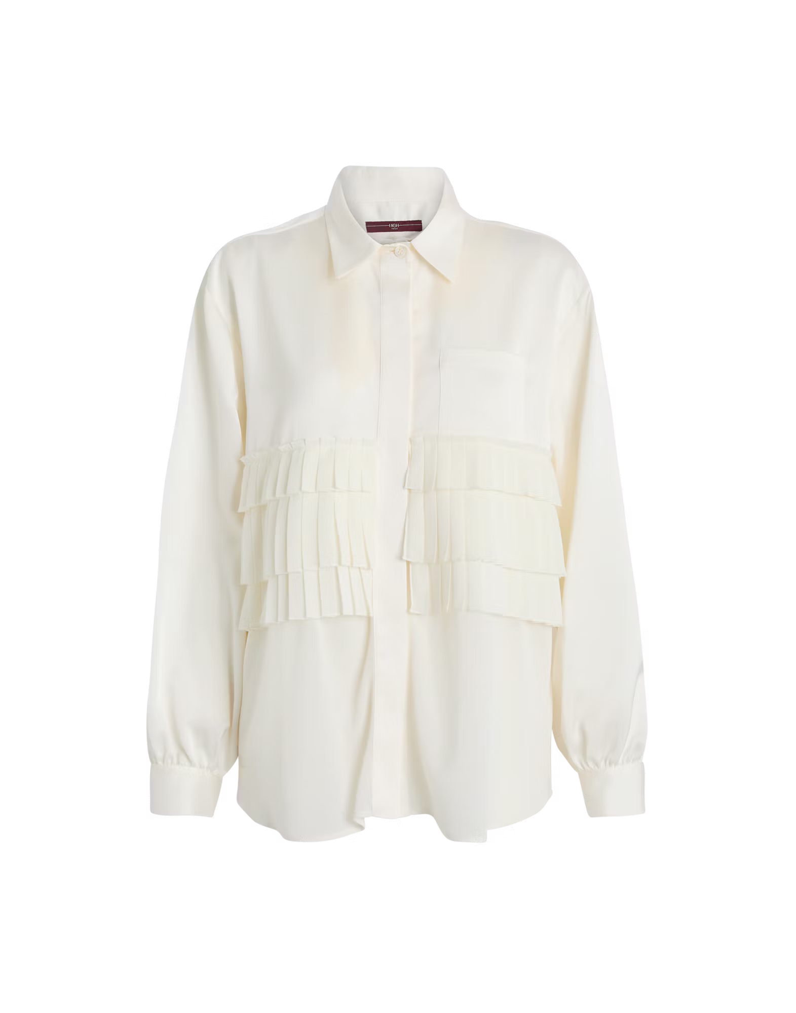 Meryl White Pleated Ruffled Shirt