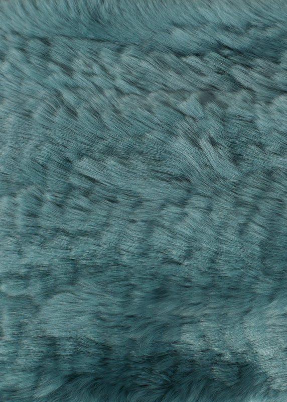 Teal Knitted Rex Rabbit 'Loop' Fur Scarf