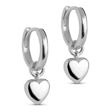 Hoops 'Amore' Recycled 925 sterling silver/polish and enamel Earrings